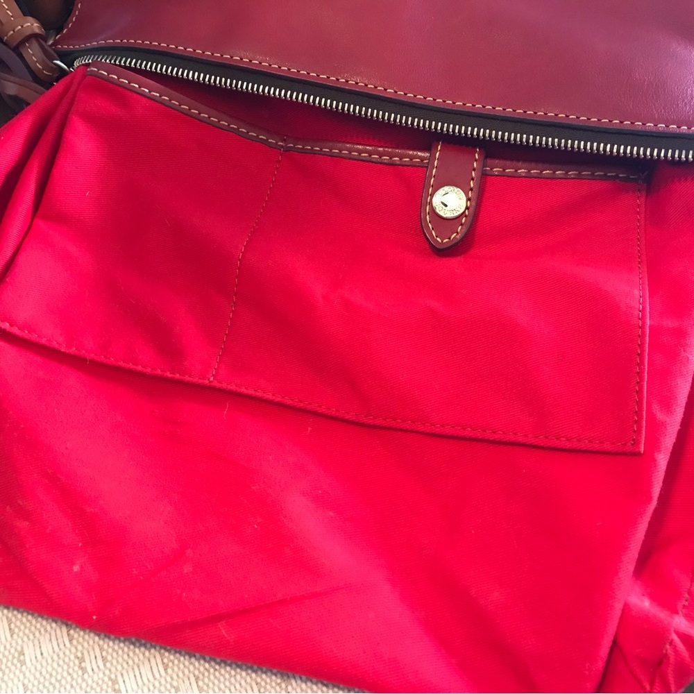 Dooney & Bourke Red Leather Hobo Shoulder Bag - Picture 10 of 11